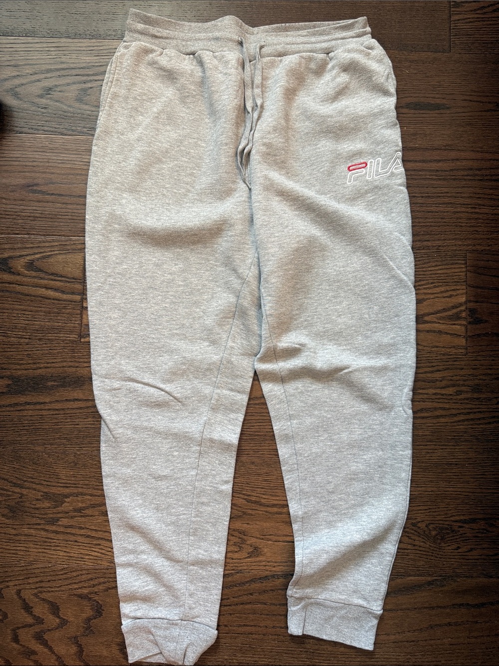Fila Light Gray Jogger Sweatpants with red Accented Logo
